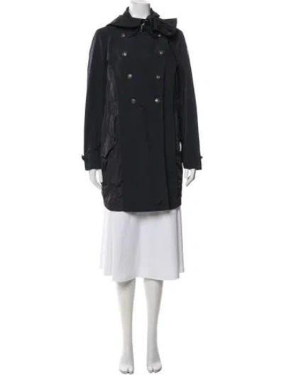Pre-owned Moncler Trench Coat In Blue