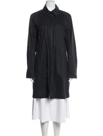 Pre-owned Moncler Trench Coat In Blue