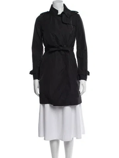 Pre-owned Moncler Trench Coat In Blue