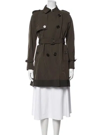 Pre-owned Moncler Trench Coat In Green