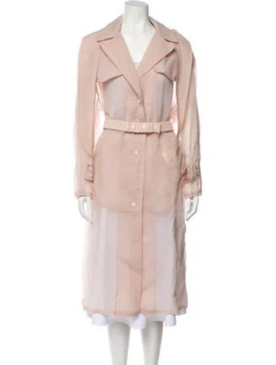 Pre-owned Moncler Trench Coat In Pink