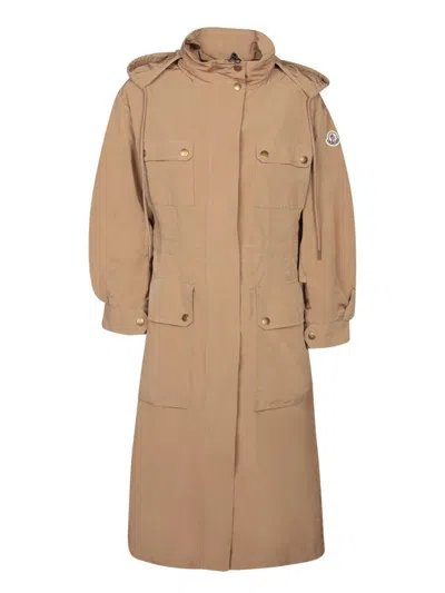 Moncler Nantes Hooded Shell Parka In Brown