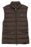 Moncler Chocolate Polyester Treompan Sleeveless Down Jacket In Brown