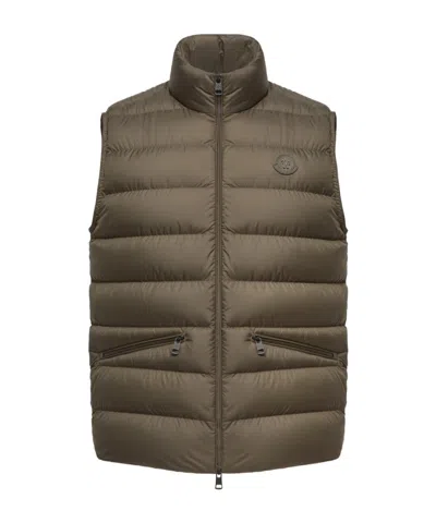 Moncler Treompan Down Vest In Brown