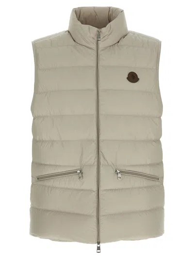 Moncler 'treompan' High Collar Padded Vest In Neutral