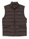 Moncler Chocolate Polyester Treompan Sleeveless Down Jacket In Brown