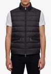 Moncler Treompan Black Padded Gilet In Polyester In Black