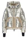 Moncler Doudoune Courte À Capuche Trevelin En Shearling In Silver