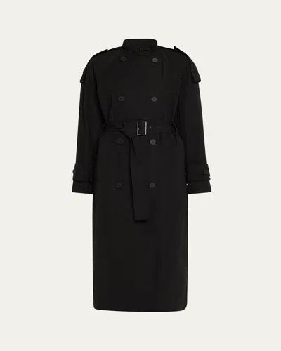 Moncler Trevoux Trench Coat In Black
