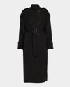 Moncler Trevoux Trench Coat In Black