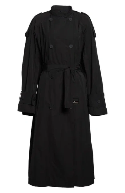 Moncler Trevoux Trench Coat In Black