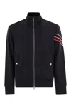 Moncler Jacket With High Collar And Full Zip Closure In Navy