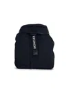Moncler Trick Black Backpack With Logo Print In Nylon Woman In Black