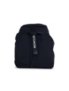 Moncler Trick Black Backpack With Logo Print In Nylon Woman In Black