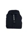 Moncler Trick Black Backpack With Logo Print In Nylon Woman In Black