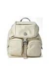 Moncler Trick Buckle Logo Backpack In Neutral