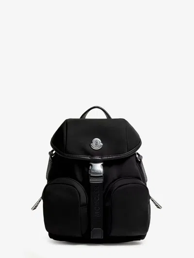 Moncler Trick Nylon Crossbody Bag With Logo Patch On The Front In Black