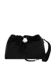 Moncler Compact Handheld Pouch Handbag With Logo Detail In Black