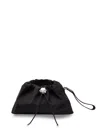 Moncler Compact Handheld Pouch Handbag With Logo Detail In Black