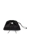 Moncler Compact Handheld Pouch Handbag With Logo Detail In Black