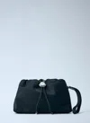 Moncler Compact Handheld Pouch Handbag With Logo Detail In Black