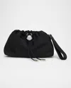 Moncler Compact Handheld Pouch Handbag With Logo Detail In Black