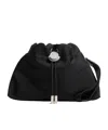 Moncler Compact Handheld Pouch Handbag With Logo Detail In Black