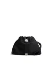 Moncler Compact Handheld Pouch Handbag With Logo Detail In Black