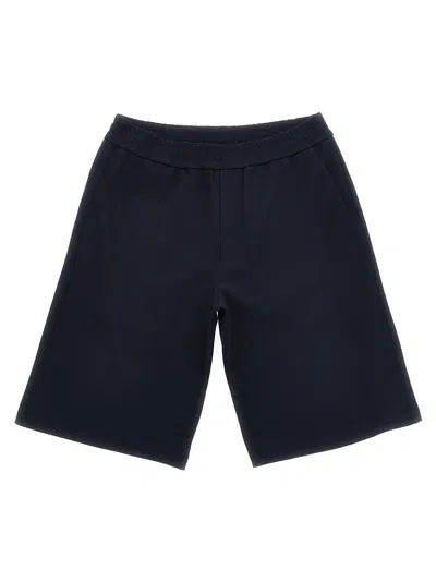 Moncler Kids' Tricolor Bermuda Shorts In Blue