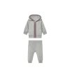 Moncler Brand-patch Striped-trim Cotton-blend Jersey Tracksuit 3 Months - Years In Grey
