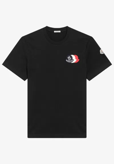 MONCLER TRICOLOR LOGO PATCH CREWNECK T-SHIRT