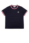 Moncler Tricolor Logo Patch T-shirt In Nero