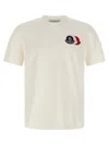 Moncler Cotton T-shirt With Ribbed Crew Neck And Signature Logo Patches In White