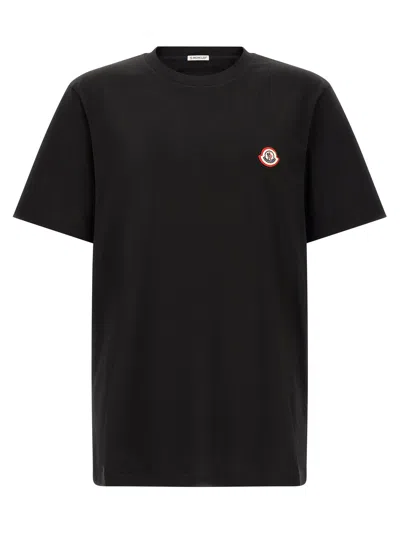 Moncler Tricolor Logo T-shirt In Black