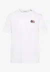 Moncler Short Sleeve Jersey T Shirt Tricolor Collar In Multi
