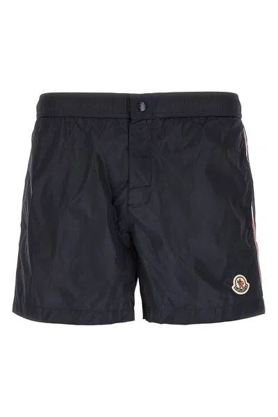 Moncler Tricolor Ribbon Swimsuit In Black