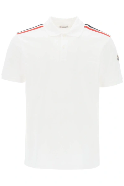 Moncler "tricolor Striped Polo In White