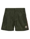 Moncler Army Green Nylon Swimming Shorts In Green