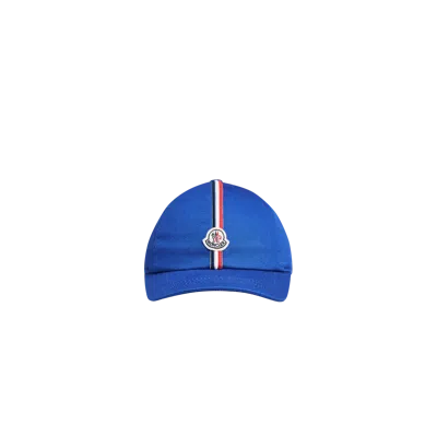 Moncler Tricolor Trim Baseball Cap Blue
