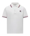 Moncler Tricolor-trimmed Cotton Piquet Polo Shirt In White