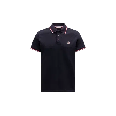 Moncler Tricolor-trimmed Cotton Piquet Polo Shirt In Multi