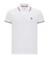Moncler Cotton Piquet Polo Shirt With Tricolor Trim In Multi