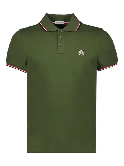 Moncler Tricolor-trimmed Cotton Polo Shirt
