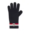 Moncler Gants En Laine Tricolore In Blue