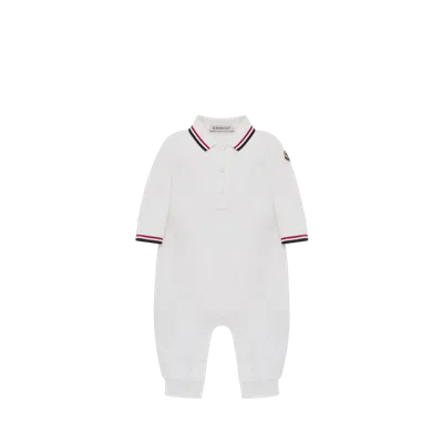 Moncler Kids' Tricolor-trimmed Cotton Piquet Baby Grow, Boys, White, Size: 6/9m