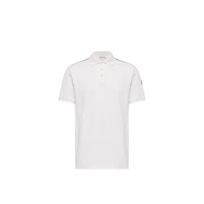 Moncler Polo En Piqué De Coton, Homme, Blanc, Taille: Xs In White