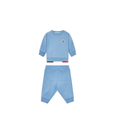Moncler Kids' Tricolor-trimmed Cotton Sweatsuit Set, Boys, Blue, Size: 2y