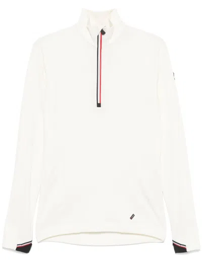 Moncler Sportoberteil Mit Kurzem Reissverschluss In Weiss