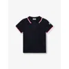 Moncler Short-sleeved Polo Shirt In Navy