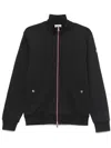 Moncler Tricolour-trim Cotton Sweatshirt In Blue